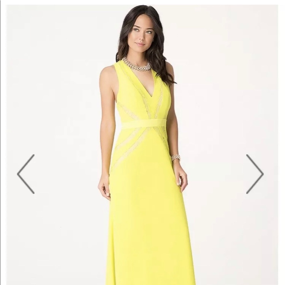 Bebe Crepe and Inset Lace Gown Sz 2 NWT